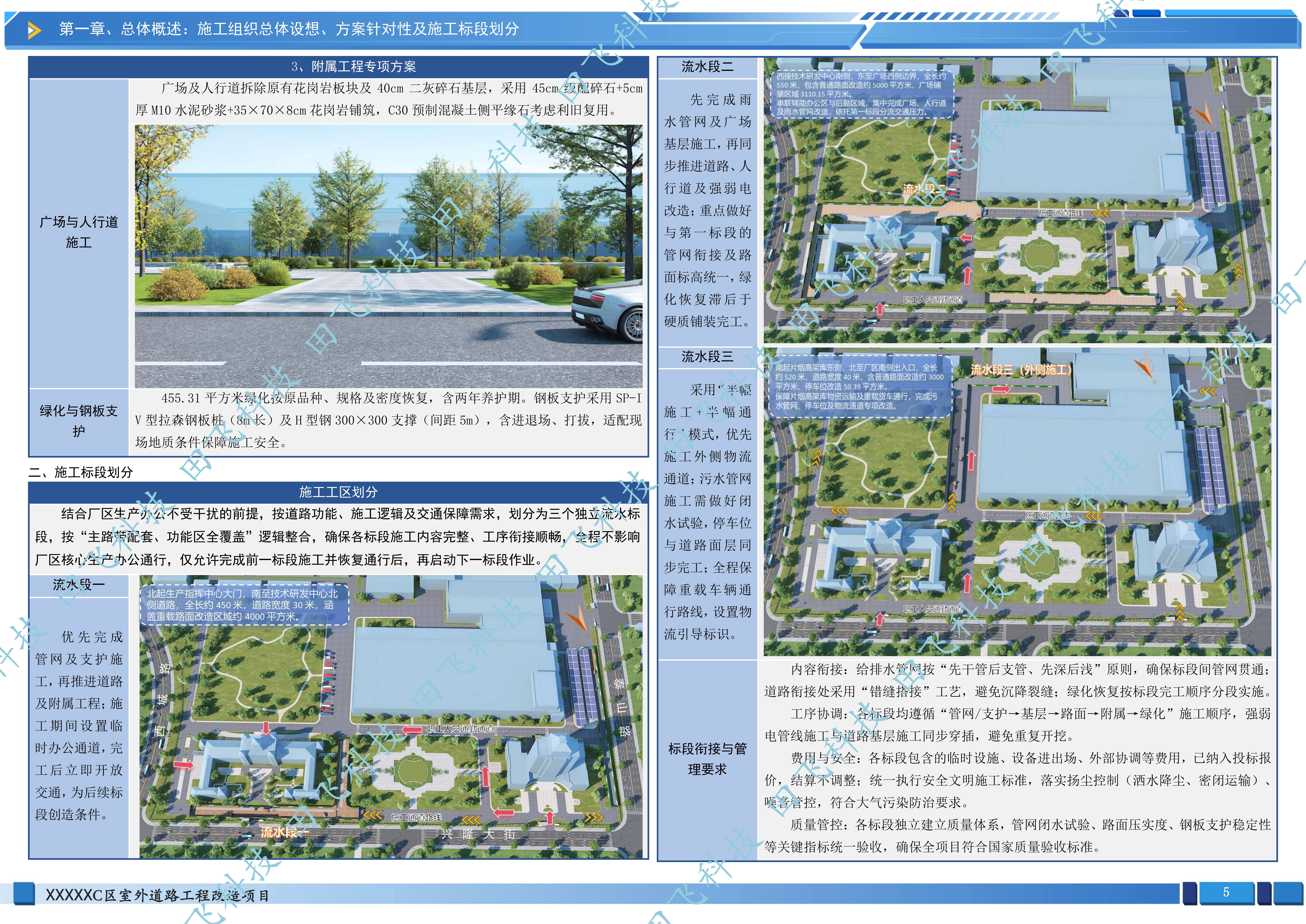 市政道路改造技术标 · 项目概况版面（案例脱敏）